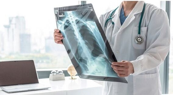 Diagnostic x-rays for pain under left shoulder blade